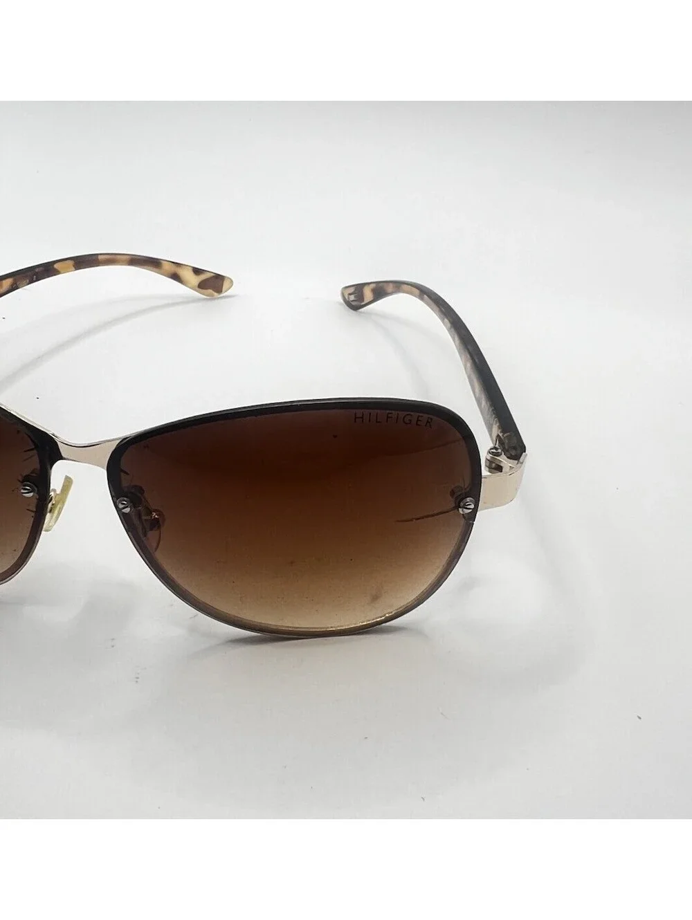 Tommy Hilfiger Melone Sunglasses WM OL78 Rimless Brown Gradient Tortoise 62mm